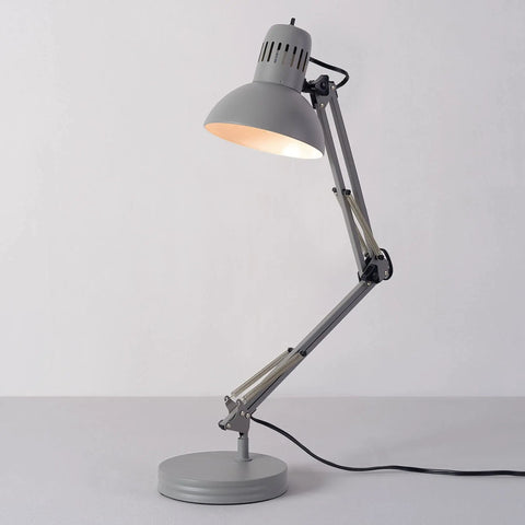 Black Accent Desk Lamp With Clamp Arm And Interchangeable Base, Architect Style Task Light For Blueprints And Drafting Papers