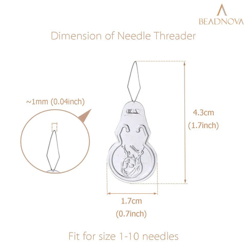 Aluminum Needle Threader Tool Set 50 Pc For Embroidery And Sewing Machine Work Handy For Hand Sewing Cross Stitch Crafting