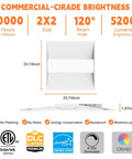 24 Pack 2X2 Led Troffer Center Basket Panel Light Zero Hassle Install For Drop Ceilings, 5200 lumens, 120° beam angle.