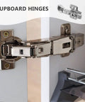 Stainless Steel Cabinet Door Dampers Hinges For No Slam Soft Close Slow And Smooth Action 4 Pack installed on cabinet