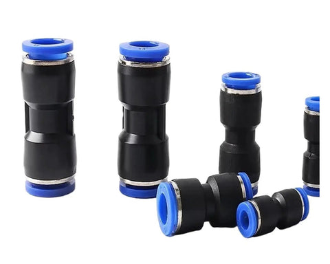 Super Cool 6mm Push Fit Pneumatic Hose Connector Kit With 24 Pieces For Easy Air Line Quick Release And Perfect Precision Fitting Use In Tight Spaces, 6mm black brass fittings