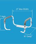 Toilet Safety Frame With Adjustable Width One Size Fits Most Toilets 16 To 18 Inches Sturdy Grab Bars Support Up To 300lbs Easy Sit Or Stand
