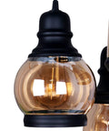 Close-up of Vintage Farmhouse Pendant Lights Dope For Kitchen Island With 3 E26 Sockets Black Metal Glass Jar Chandelier Ceiling Fixture