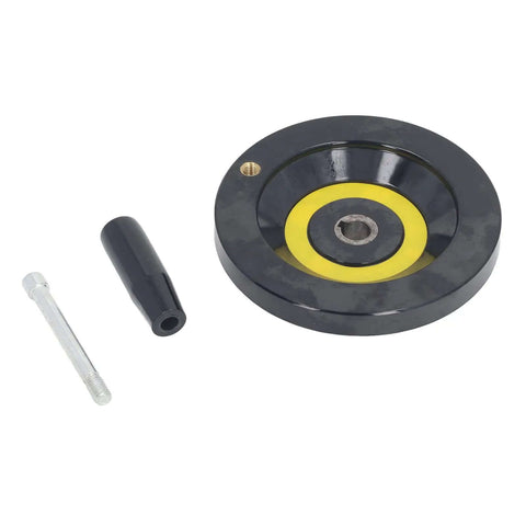Rock Solid Lathe Hand Wheel With 160mm Outer Dia And 16mm Mount Hole, ergonomic grip, engineering plastic, components view