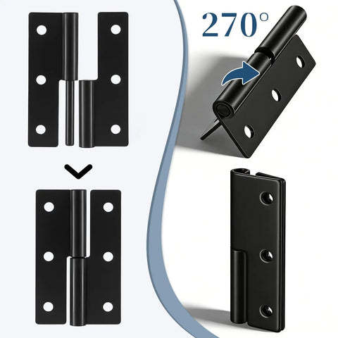 Two Pack Copper Lift Off Cabinet Door Hinges Two Point Four Inch Right Handed Slip Joint Black Butt Hinges for Cabinets