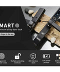Hella Secure Fingerprint Smart Door Lock With Keyless Code Card and Mechanical Key Backup Waterproof Outdoor Biometric Electronic Deadbolt on wooden surface