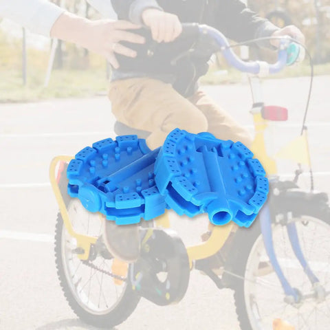 Blue kids bicycle pedals 1 pair non slip replacement for kids bike and tricycle, durable plastic, focus on color options