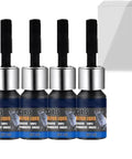 Four Pack Universal Phone Screen Scratch Remover Liquid For Invisible Repair And Sharp Clarity Revival Touchsafe Mix shows bottles and repair sheets.