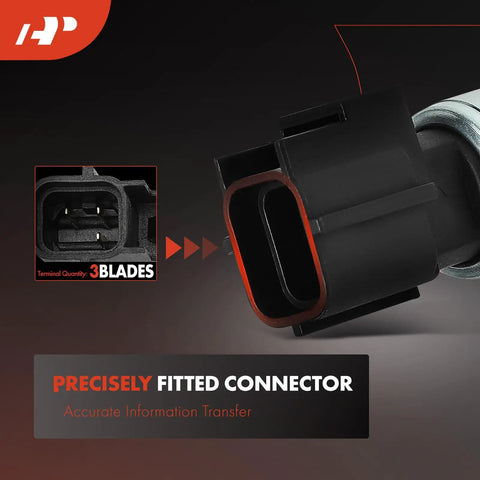 Close-up of 3 Pin AC Pressure Transducer Switch for Dodge and Jeep connector with precisely fitted 3 blades.