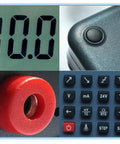 All In One Resistance, Current And Voltage Meter With LCD Display showing buttons and controls, close-up view