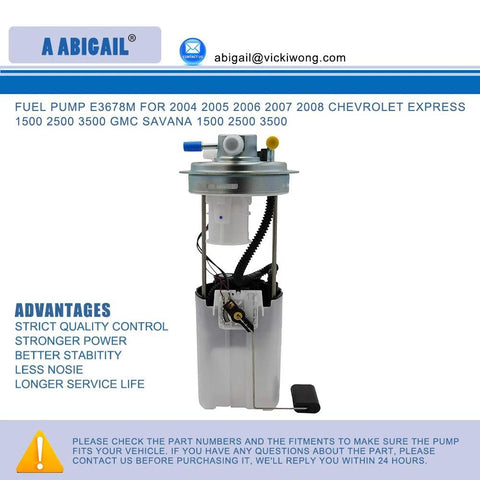 E3678M Replacement Fuel Pump Assembly For 2004 To 2008 Chevy Express And GMC Savana installed view