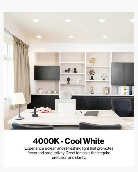 Bright indoor office illuminated by BR30 LED Flood Bulb for Recessed Cans Dimmable 11W 65W Equivalent 4000K Cool White.