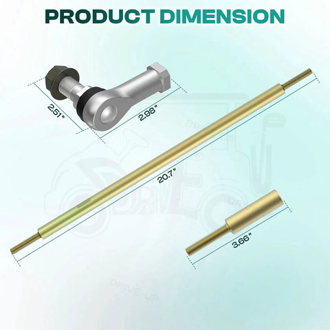 Club Car Golf Cart Tie Rod Kit With Ball Joints And Rack Pinion Drag Link dimensions for DS Carryall Turf Villager 2009 Up