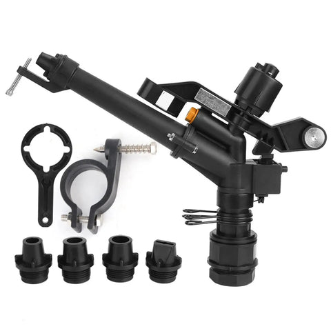 360 Degree Rocking Arm And Impact Irrigation Sprinkler with Adjustable DN25 thread and accessories, durable plastic