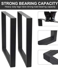 Set Of 2 Heavy Duty Steel Table Legs 28 Inch High And 23 Inch Wide For Dining Tables Desks Computer Desk Or Benches Country Style Industrial DIY Furniture Legs with strong load-bearing capacity