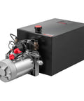 Beefed Up 12V DC Double Acting Hydraulic Power Unit For Dump Trailers, 20 Quart Steel Reservoir, 3200 PSI A Port