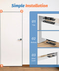 Heavy Duty Hidden Door Hinge Kit With 570 Lbs Load Bearing, 360 Degree Swing Pivot Hinge installation guide on a door