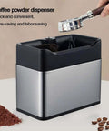 Electric Coffee Dosing Cup Cleaner And Automatic Puck Remover With 340 Rpm Dual Head Action For Fast Portafilter Scrubbing and Coffee powder dispenser with built-in brush.