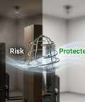 Six Pack Beater Proof Fire Sprinkler Head Guard Cage Heavy Duty Iron Recessed Protective Cover For Half Inch Pipe Rust Resistant Silver Finish, visual comparison of protection.