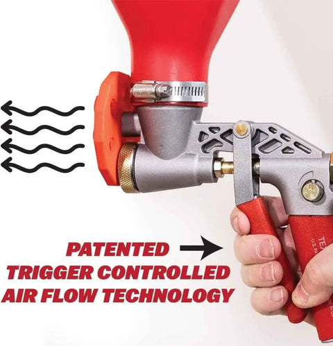 No Nonsense Hopper Gun And Texture Sprayer Built To Crush Thick Drywall Mud Smoothly with trigger controlled air flow technology.