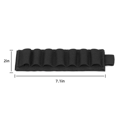4 Pack Shotgun Shell Holder Side Saddle For 12 Gauge With 7 Rounds Buttstock Card Nylon Durable Lightweight With Adhesive Backing Cut To Fit Works With 20 Gauge Black, 7.1x2 inches