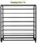 Heavy-Duty Steel Rolling Rack With Smooth Locking Casters, Game-Changing Fabric And Vinyl Wrap Storage Cart with 14 rods