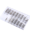 Legit Stainless Steel Micro Screw Nut Washer Assortment For Glasses Eyewear And Watches Jewelry Repair, 1000 pieces in clear organizer.