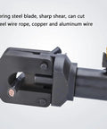 Heavy Duty Hydraulic Cable Cutter Manual Wire Rope Tool For Copper Aluminum Steel Core Strands, showing sharp spring steel blades.