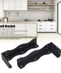 Heavy Duty Carbon Steel Floating Shelf Bracket with Rust-Proof Frosted Black Coating for Kitchen, Bathroom, Office, No Sag up to 80 lb