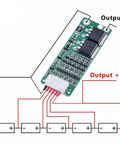 Top Shelf 5S 18650 Battery Charge And Discharge BMS Protection Board With Dead Nuts Accurate Tracking Heavy Duty 18V 21V 15A Circuit connected to battery cells.