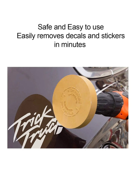 Decal Eraser Wheel Pinstripe Removal Tool 1 Pack Black Rubber Wheel With Drill Adapter removing vinyl decal from car surface