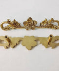 Solid Brass Double Hole Drawer Pulls In Vintage Style with floral design and double-hole mount