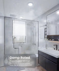 Top Shelf 24 Pack 6 Inch Flush Mount Led Ceiling Lights Featuring Smooth Dimming Five Cct Settings Dead Simple Wiring And Genuine Heavy Duty Build For Your Home in a damp bathroom setting.