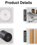 Product details showing components of Door Pull Handle Set For Interior And Exterior Doors Wooden Bar Pull Handle For Sliding Barn Doors Hotel Hallway Cafe Dining Room Push Pull Style Heavy Duty Easy Grip including rubber gasket, install fitting, solid base, solid wood.