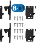 Eight Pack Push To Close Cabinet Latches With Ten Pound Pull, includes screws for RV camper, home kitchen, bathroom, office use
