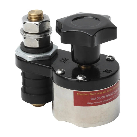 Stable Magnetic Welding Ground Clamp With Switch OnOff Copper Holder And Adjustable Iron Base close-up view, showing bronze connector and black knob.