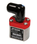 On Off Jig And Fixture Magnet With 155 Pound Beefy Holding Power For Secure Workholding, Rare Earth Magnetic Tool For Metalworking, Non Flanged Fixture Magnet, 2.18 In High By 1.25 In Wide By 1.57 In Long, Silver And Red Finish