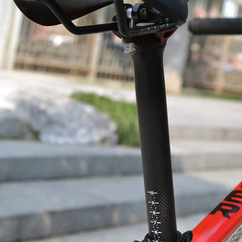 Ultralight 27.2/31.6 Carbon Seatpost For Mountain Road MTB And BMX Bikes, Full 3K T800 Carbon Fiber, 350mm Length, About 220g