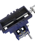 4 Inch X Y Cross Slide Drill Press Vise With Heavy Duty Steel Construction and Hardened Replaceable Serrated Jaws top view.