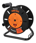 Extension Cord Storage Reel With 4 Grounded Outlets, Heavy Duty Open Cord Reel For 12/3 14/3 16/3 Gauge Power Cords