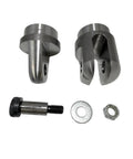 Built Tough Tube Bung For 1-1/2 Inch OD Tubing Machined 1018 Steel Includes Shoulder Bolt Washer And Nyloc Nut Fits.095 Or.120 Wall Sold Individually Perfect For Quick Install On Tube Hinge Mounts On Cars Trailers And DIY Projects. shown with shoulder bolt, washer, and nut