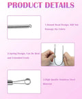 Close-up of 4 Pack Spring Drawstring Threader Kit's steel threader head showing round tip and flexibility in use.