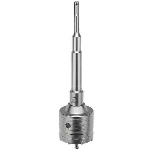 2.5 Inch Concrete Hole Saw With SDS Plus Shank And 220mm Connecting Rod, 6.3mm Tungsten Carbide Tip For Fast Drilling Through Concrete Cement Brick Wall, Includes Center Bits, Screws, And Plastic Dust Bags