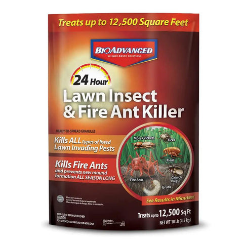 Bag of 24 Hour Lawn Insect And Fire Ant Killer Granules For Outdoor Pest Control Kills Fire Ants Fleas Ticks Chinch Bugs And More