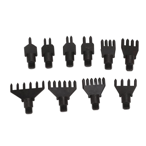 Ten replaceable blades for Prong Chisel Kit For Leather Stitching And Belt Punching in durable carbon steel.
