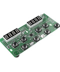 Portable Ultrasonic Cleaner Controller With Degas Function And Semiwave Drive Board Connection For Pro Grade Precision And Reliable Operation, Easy Wiring And Digital Display Panel showing green circuit board with digital display and buttons.