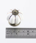 Fresh Crisp White Matte Ceramic Drawer Pulls Rocking A Sweet Pumpkin Shape Crafted For Kitchen Cabinets And Cupboards, top view.