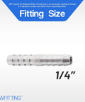 Tough-As-Nails Stainless Steel 316 Barb Hose Splicer Mender Connector Fits 1/4 Inch Hoses Perfectly With Zero Stress Assembly And Leak Proof Performance.