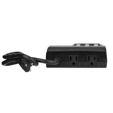 Outdoor Timer With 7 Day Programming And Astronomic Self Adjust With No Fuss for sunrise sunset plug in showing three-prong plugin and outlets