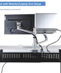 Under Desk Cable Management Tray Kit With Horizontal Design Extends Up To 41 Inches No Drill C Clamp Mount under monitors